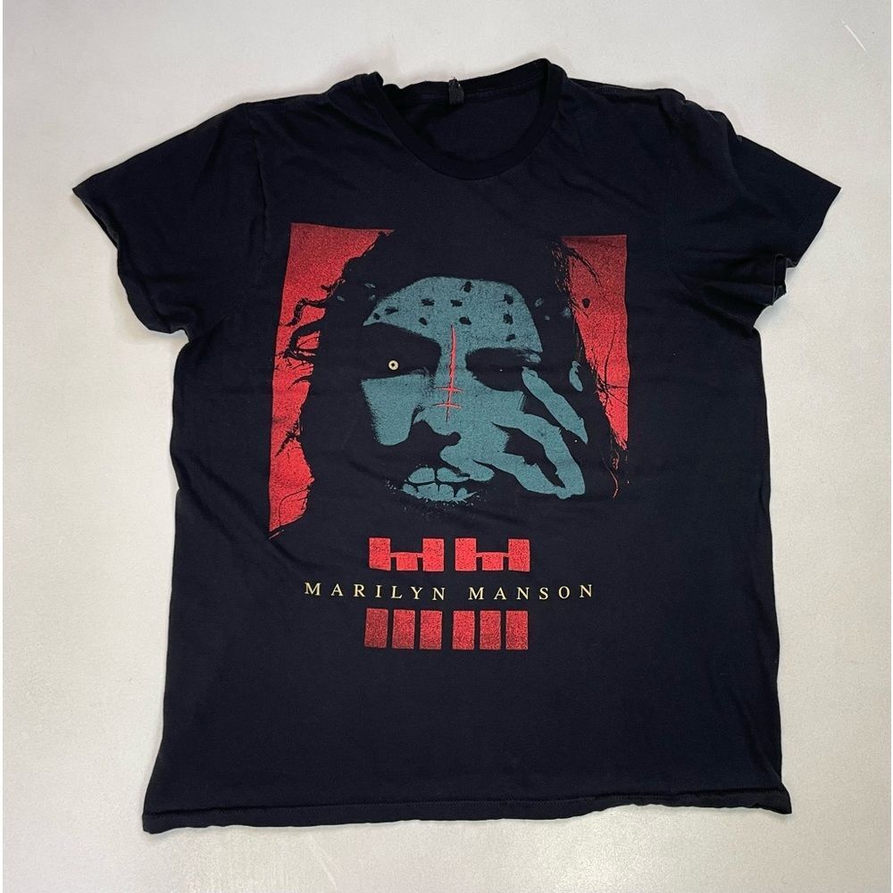 🖤 Marilyn Manson Graphic T-shirt Unisex XL Black Short Sleeve Music